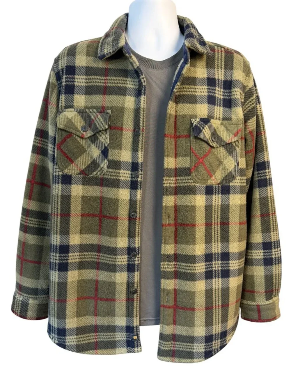 Freedom Foundry Sherpa Lined Plaid Shirt Jacket Large Shacket